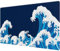 Anpollo Large Mouse Pad Desk Mat 900 x 400 x 3mm Cool Sea Wave Texture Non-Slip Rubber Base Wave Mousepad Stitched Edges Keyboard Mouse Mat Desk Pad for Office Home Game - Blue and White sea Wave