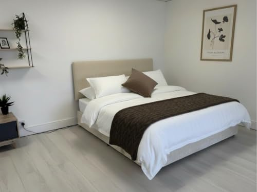 sleepkings Restwell 4ft Small Double Adjustable Electric Bed with Memory Foam Mattress and Headboard, Electric Bed for Disabled With Bed Installation, (Cream)