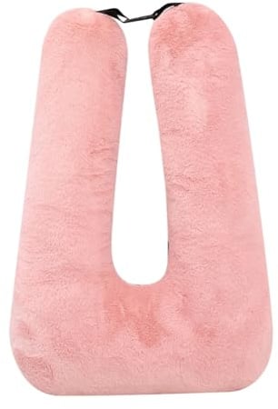 Kioball Oreiller de voyage pour enfants, coussin de voyage multifonction en forme de U, support de siège arrière et corps (rose)