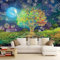 Papier Peint Intissé 400 x 280 cm Feuilles colorées et herbe verte Déco Murale Maison Chambre Salon, Photo Murale Décorative Bel Arbre De Vie - Pour Jeunesse Enfants