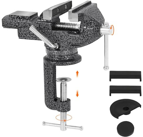GOXAWEE Tornillo de banco universal, banco de trabajo de 74mm para banco de trabajo, base giratoria de 360°, tornillo de banco de trabajo, herramienta de sujeción para trabajar la madera y escultura