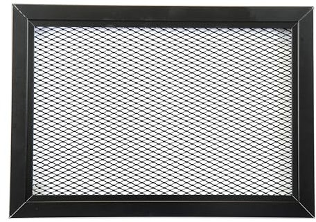 Rejilla de Ventilación en Aluminio Perforado con Malla Protectora, Negro RAL9005, Rejilla de Aire para Interior/Exterior, Difusor de Aire Caliente. (30 x 20 cm)