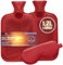 Hot Water Bottle 1.7 Liter Secure & Leakproof Natural Rubber Large Hot Water Bottles for Pain Relief, Hand and Foot Warmer with Matching Eye Mask - 32.5 Cm x 19.5 Cm - Red