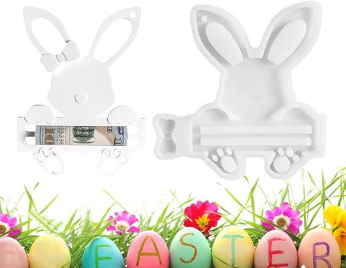 Lesunbak Hasen-Form | Osterhasen-Geldhalter-Form – Osterharzgussformen, Geldhalter, Ornament-Formen, Bastelbedarf, Zement, Gipsform