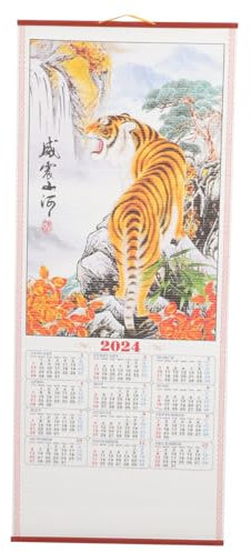 Operitacx Calendrier Mural Traditionnel Calendrier Chinois An Dragon Décoration Pour Salon Modèle