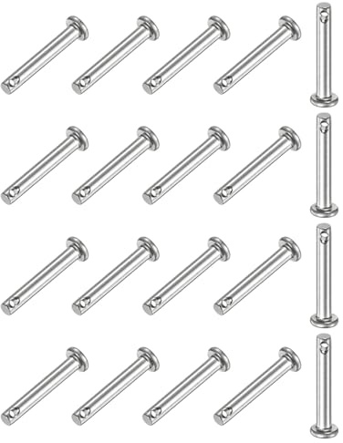 M METERXITY 20-Pack Single Hole Clevis Pins, M3 x 20mm 304 Stainless Steel Flat Head Clevis Pins for Mechanical Linkage/Fixed Parts/Ship Rigging, Link Hinge Pin Reusable
