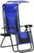 Outsunny Zero Gravity Lounger Chair, Folding Reclining Patio Chair with Shade Cover, Padded Seat, Cup Holder, Soft Cushion and Headrest for Poolside, Camping, Blue