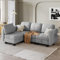 Jooli H 4 Seater Corner Sofa with Storage, Fabric Sectional Modular Sofas with Upholstered Cushion and Removable Back Cushion Covers for Living Room, Bedroom, Grey