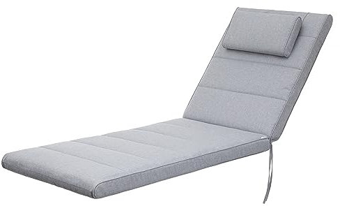 Bjird - Liegenauflage, Auflage Gartenliege 195x60x7 cm - Polsterauflage für Sonnenliege, Auflagen für Deckchair - wasserabweisend, doppelseitig - Aschgrau