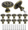 Ainiv 12 PCS Vintage Cabinet Knobs, Bronzy Drawer Knobs, 30mm Round Furniture Door Knob, for Home Decorating, Cupboard, Wardrobe, Drawer