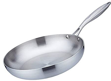 ASerZenith Stainless Steel Frying Pan - Professional Grade Tri-Ply Clad Nonstick Pan for Cooking - 9-12in Fry Pan - Cooking Pot Frying Pan (30cm/11.8in)