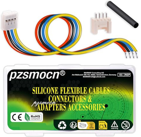 pzsmocn 10 Sets/40 Pcs JST HY 2.0mm 4 Pin 22AWG Silicone Cable Plug Socket Extension Cord Terminal Wire-to-Board Adapter Accessories Kit, Female Connector with Pre-Crimped Wire 20cm and Male Housing
