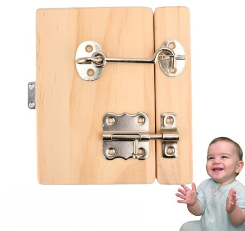 Potatomato Busy Board Zubehör & Activity Board – Holz DIY Ersatzteile Set – Holztür – Sensorikbrett Zubehör – Holz Aktivitätsteile – Montessori Lernmaterialien – Sensorikwand Materialkit