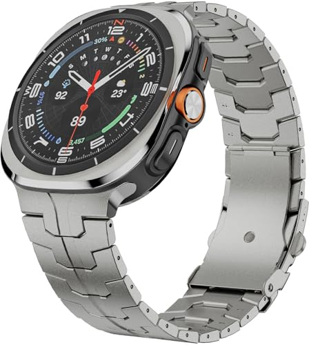 DEALELE Starp Compatible with Samsung Galaxy Watch Ultra 47mm (2025/2024), No Gap Stainless Steel Metal Replacement Bands for Galaxy Watch Ultra 2 / Ultra 47mm Women Men