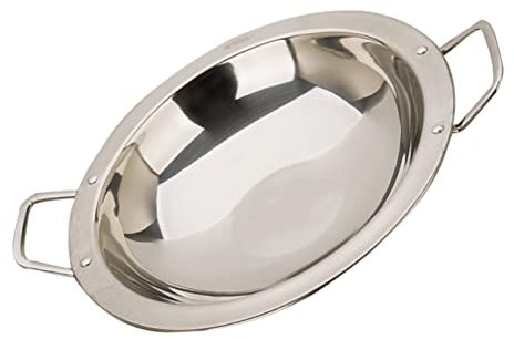 KOCKSHION Sartén Inoxidable Doble Asa para Cocción Casa para Hot Pot y Utensilio de Cocina Práctico y Duradero
