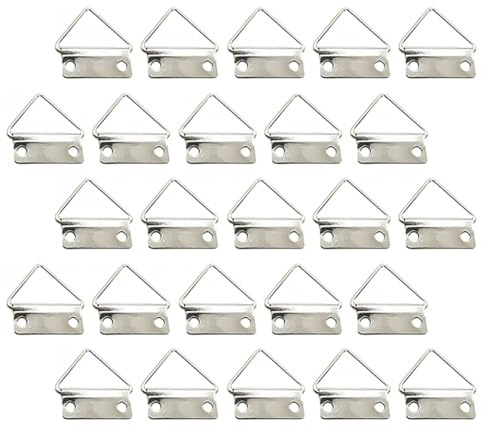 MUCKLILY 100 Crochets Triangulaires en Métal pour Cadres Photo Supports Suspendre pour Tableaux et Peintures à L'Huile Lot de 100 Pièces Fixation Murale Pratique pour Usage Domestique