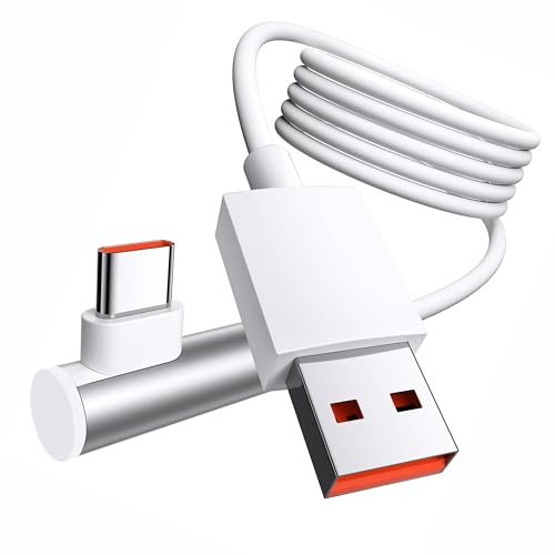 AYHYHLJZJ Cable 120W 6A, 1.8 M Cable USB C Carga Rapida 90 Grados para Note 13 12 Pro 12S 11 11S, Cable Cargador Turbo Tipo C para 14 13 11 Lite 5G Pad 6 5 POCO F6 X6 X5 X4 Pro