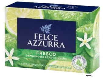 Felce Azzurra Fresco - Barrette profumate con bergamotto e fiori di cedro, 100 g, 16 pezzi,+ Italy shop portachiavi gratuito