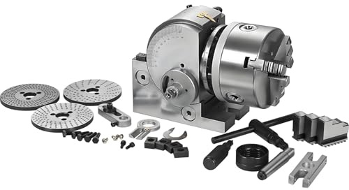 6 Inch 3 Jaw Chuck Dividing Head, Heavy Duty Semi-Universal Milling Set with MT2 Tailstock and Dividing Plates, 1:40 Indexing Ratio for Rotary Table & CNC Mill 5in