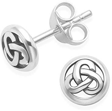 Heather Needham Sterling Silver Celtic Earrings - Size: SMALL - 6mm (approx 1/4 inch). Celtic Stud earrings. Gift Boxed 5049