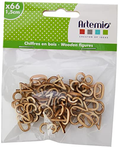 Artemio 1,5 cm Holz Zahlen, Beige