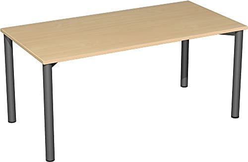 Konferenztisch, BxTxH 1600x800x720 mm, 4-Fuá-Geste ll, Platten-/Gestellfarbe buche/anthrazit