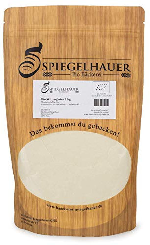 Bäckerei Spiegelhauer Bio Weizengluten Pulver 1 kg EU Anbau Weizenprotein Seitanbasis Weizeneiweiß Gluten zum Backen oder für Seitan
