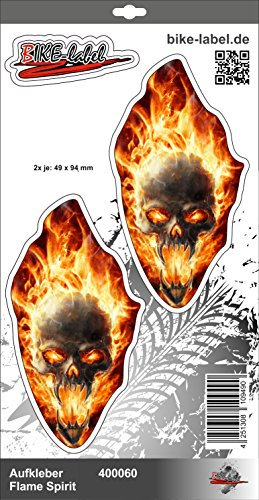 BIKE-label Aufkleber 2D Flame Spirit Deko-Sticker für Auto Motorrad Handy Laptop 400060