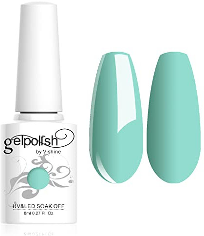 Vishine 8ml Gelpolish Gel Nail Polish Lacquer Shiny Color Soak Off UV LED Manicure Turquoise #1594