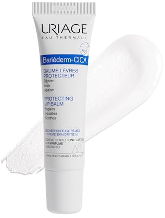 Uriage Bariederm-Cica Schützender Lippenbalsam mit Glycerin - Repariert, Schützt & Beruhigt sehr Trockene, Rissige & Geschädigte Lippen. Reichhaltiger, Reparierender Lippenbalsam - Parfümfrei - 15ml