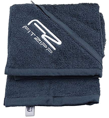 CKM Fitzipp Strandtuch mit wasserabweisender Tasche Baumwolle (80 x 200cm, Anthrazit)