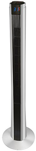 syntrox Germany XXL Tower Fan tft-50w-dtp Black-Silver Tower Ventilator with Remote Control, Timer and Oscillation Pedestal Fan Tower Fan windmachine Fan Fan Blower