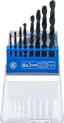 BGS Diy 50808 | HSS-Spiralbohrer-Satz | 3-10 mm | 8-tlg. | Kunststoffkassette | Ø 3,0, 4,0, 5,0, 6,0, 7,0, 8,0, 9,0, 10,0 mm