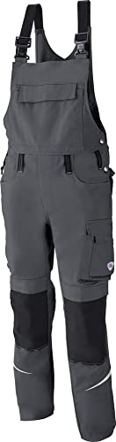 BP 1804-720-5332-54n Latzhose, Stretch-Hosenträger mit Clipbefestigungen, 305,00 g/m² Verstärkte Baumwolle, dunkelgrau/schwarz, 54n