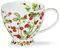 Dunoon Tasse Skye en porcelaine anglaise – Fraises, 0,45 l, moderne, floral, brillant, réutilisable, passe au lave-vaisselle