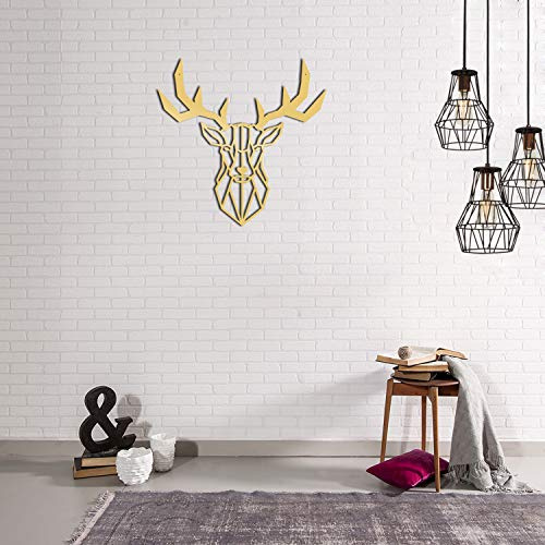 Homemania Decoración de Pared, Metal, Dorado, 51 x 0.15 x 51 cm