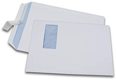 GPV - Boite de 250 Pochettes - Format C4 (229x324 mm), fenêtre de 110x50 mm, qualité papier blanc : 90 g/m2 - Certifié PEFC