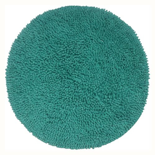 Chardin home Türkisfarbene runde Badematte, Boho-Badezimmerteppich, 60 cm, auch perfekt für Kinderzimmer, Kinderzimmer, Nachttisch, Schlafsäle, halbe Bäder und Puderzimmer, maschinenwaschbar, weich