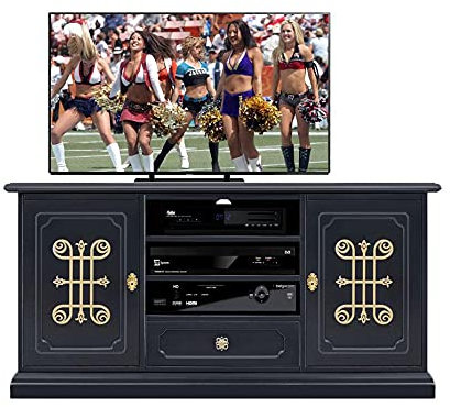 Arteferretto Made in Italy Meuble TV 130 cm Noir et Or - Collection You