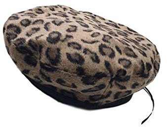 Idopy Fashion Lady Leopard Baskenmütze Soft Bean Beanie Hat Cap