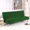 WINS Sofabezug für 3-Sitzer/Schlafsofa, dehnbar, ohne Arm, für Futon-Sofa, verstellbar, Dunkelgrün
