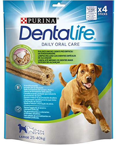 PURINA Dentalife Hundesnacks für die Mundhygiene, groß, 6 Packungen mit je 4 Sticks, insgesamt 24 Sticks
