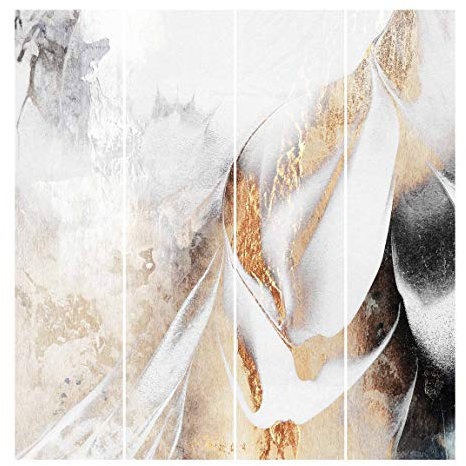 Schiebegardinen Set Elisabeth Fredriksson Goldene abstrakte Wintermalerei 4 Flächenvorhänge 250 x 240cm Ohne Aufhängung