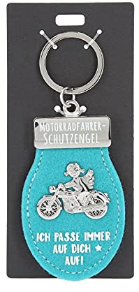 Depesche 11348-007 Porte-clés Ange Gardien en Feutre et métal Turquoise Porte-Bonheur comme Petit Cadeau pour Les Proches en déplacement