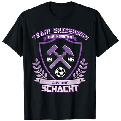 Erzgebirge Fussball Wismut Bergbau T-Shirt