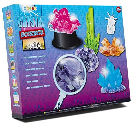 Abeec Crystal Science Kit – Make Your Own Crystal Art Using Assorted Crystal Quartz and Science Equipment - STEM Educational toys for Children