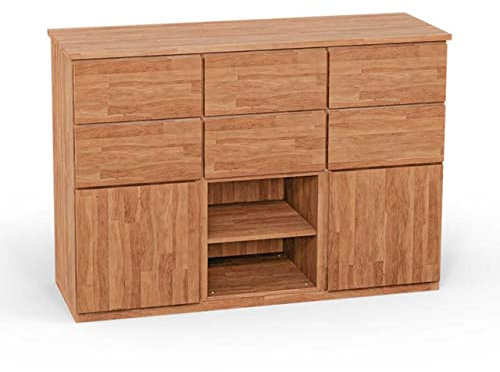 ben+camilla.com Square Massivholz Kommode | Regalwürfel-Set Davos | 114,8 x 80 x 32 cm in Kernbuche | mit Türen und Schubladen
