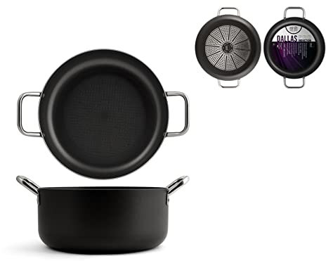 H&H Dallas Pro Casseruola 2 Manici Antiaderente, Induzione, 28cm