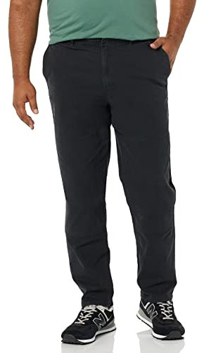 Amazon Essentials Pantalones de Trabajo de Lona Elastizada con Doble Rodilla (Antes Goodthreads) Hombre, Negro, 29W / 28L
