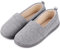 EverFoams Damen Gemütliche Memory Foam Hausschuhe, Leichte Frottee Halbschuhe mit Rutschfester Gummisohle Hellgrau,40 EU